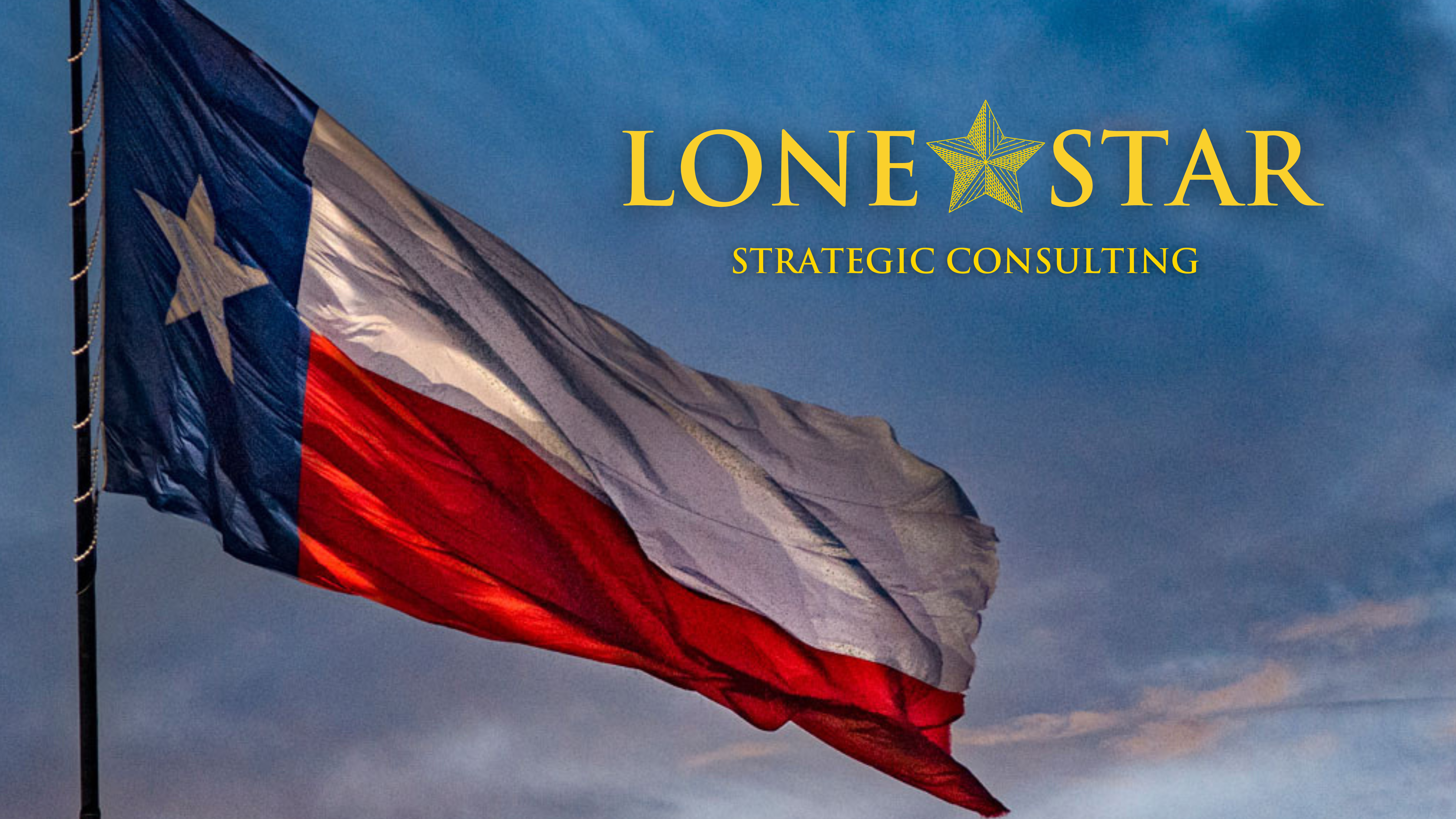 Texas flag and Lone Star Strategic Consulting logo banner showcasing a top-tier marketing and communications agency with expertise in corporate, nonprofit, and political sectors, specializing in brand strategy, marketing, and data-driven project management for impactful, results-driven campaigns.